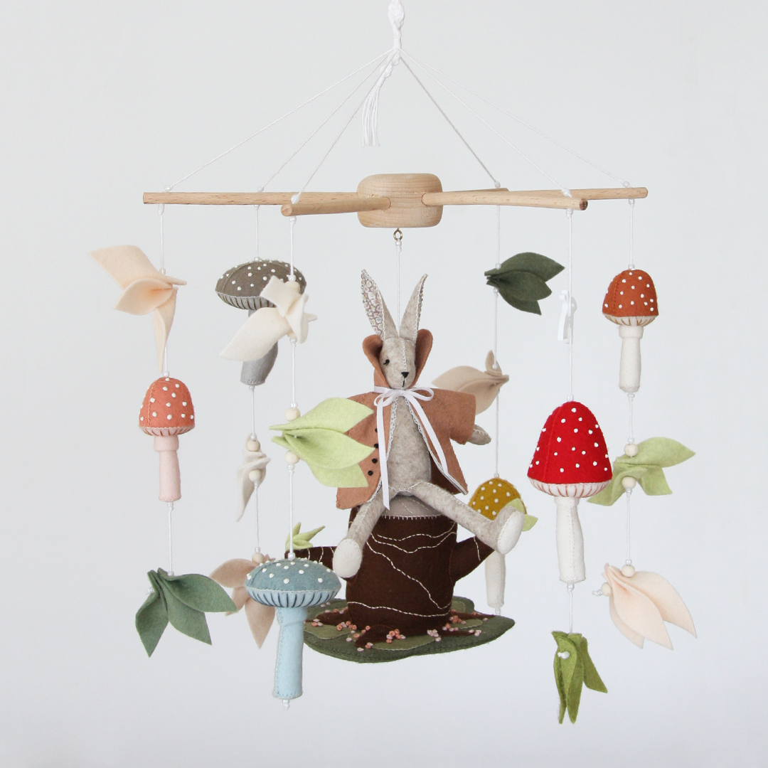 Foraging bunny mobile